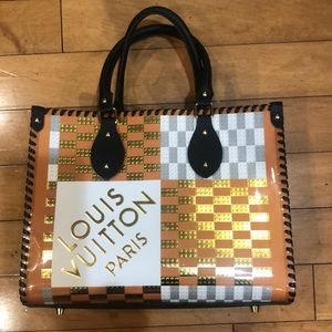UpCrafted tote bag made with a Louis Vuitton Gift bag holiday 2022 Lego edition